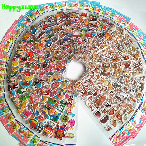 3D Puffy Stickers Animals Cars Cartoon Ocean Fish Boys Gift School Teacher  Scrapbooking Toy