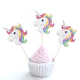 Gold Pink Unicorn Cake Flag Birthday Party Decoration Cake  Supplies  Wedding Party