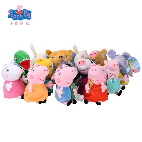 Original 19cm Peppa Pig George Animal Stuffed Plush Toys Cartoon Family Friend Pig Party Dolls For Girl Children Birthday Gifts