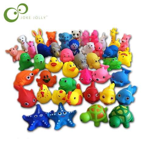 13Pcs Lovely Mixed Animals Colorful Soft Rubber  Bathing Toy For Baby GYH