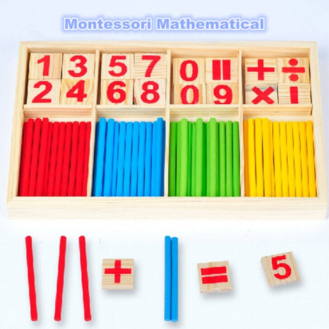 Hot Selling Baby Education Toys Wooden Counting Sticks Toys Montessori Mathematical Baby Gift Wooden Box