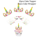 1set Unicorn Party Supplies Pink Rainbow Kids Birthday Decor