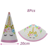 1set Unicorn Party Supplies Pink Rainbow Kids Birthday Decor