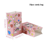 1set Unicorn Party Supplies Pink Rainbow Kids Birthday Decor