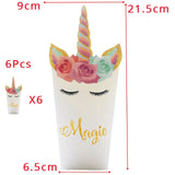 1set Unicorn Party Supplies Pink Rainbow Kids Birthday Decor