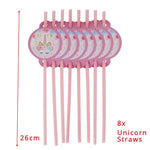 1set Unicorn Party Supplies Pink Rainbow Kids Birthday Decor