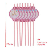 1set Unicorn Party Supplies Pink Rainbow Kids Birthday Decor