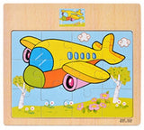 Educational Wooden Toys for Children Early Learning 3D Cartoon Animal Traffic Puzzle Kids Math Jigsaw