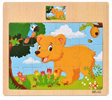 Educational Wooden Toys for Children Early Learning 3D Cartoon Animal Traffic Puzzle Kids Math Jigsaw