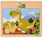 Educational Wooden Toys for Children Early Learning 3D Cartoon Animal Traffic Puzzle Kids Math Jigsaw