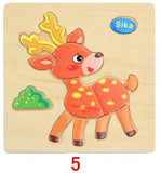 Wooden Toys for Children Early Learning Puzzle 3D Cartoon Animal Traffic Puzzles Intelligence Jigsaw