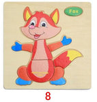 Wooden Toys for Children Early Learning Puzzle 3D Cartoon Animal Traffic Puzzles Intelligence Jigsaw