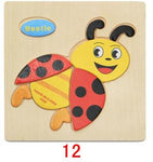 Wooden Toys for Children Early Learning Puzzle 3D Cartoon Animal Traffic Puzzles Intelligence Jigsaw