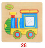 Wooden Toys for Children Early Learning Puzzle 3D Cartoon Animal Traffic Puzzles Intelligence Jigsaw