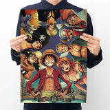 16 styles One Piece Action Figure Poster Paper Luffy Wanted Boys Gifts