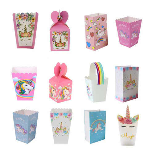 Gift Bag Birthday Party Decorations Bags Unicorn Theme Supplies Packaging Candy Box