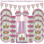 Girl Birthday Party Pink Unicorn Paper Plate Cup Napkin Disposable Tableware Sets