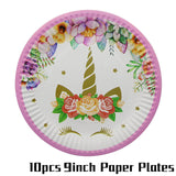 Girl Birthday Party Pink Unicorn Paper Plate Cup Napkin Disposable Tableware Sets