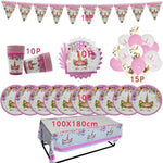 Girl Birthday Party Pink Unicorn Paper Plate Cup Napkin Disposable Tableware Sets