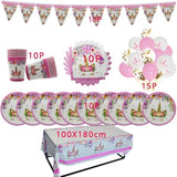 Girl Birthday Party Pink Unicorn Paper Plate Cup Napkin Disposable Tableware Sets