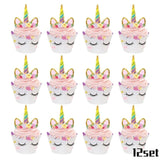 Unicorn Banner Plates Balloons Napkin Cupcake Baby Shower Kids Birthday Decorations