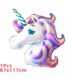 Unicorn Banner Plates Balloons Napkin Cupcake Baby Shower Kids Birthday Decorations