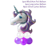 Unicorn Banner Plates Balloons Napkin Cupcake Baby Shower Kids Birthday Decorations