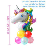 Unicorn Banner Plates Balloons Napkin Cupcake Baby Shower Kids Birthday Decorations