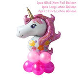 Kit Unicorn Balloon Cups Plates Napkin Kids Birthday Unicornio Party Supplies