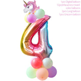 Kit Unicorn Balloon Cups Plates Napkin Kids Birthday Unicornio Party Supplies