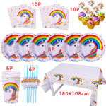 Kit Unicorn Balloon Cups Plates Napkin Kids Birthday Unicornio Party Supplies